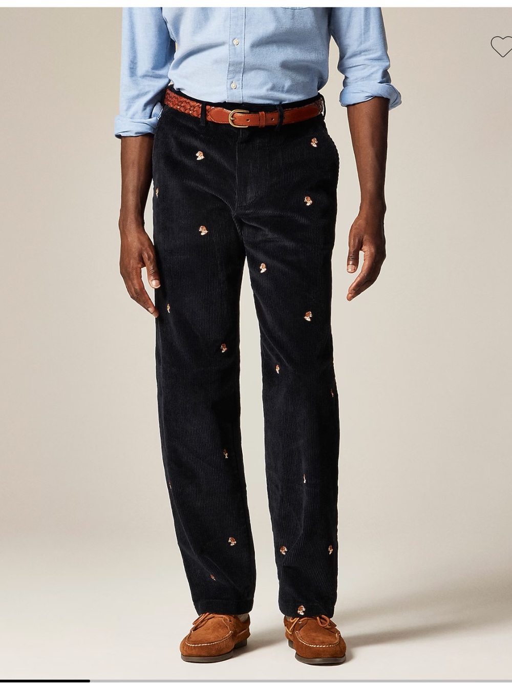 J.Crew Classic-fit 8-wale corduroy pant with dog embroidery 33/32